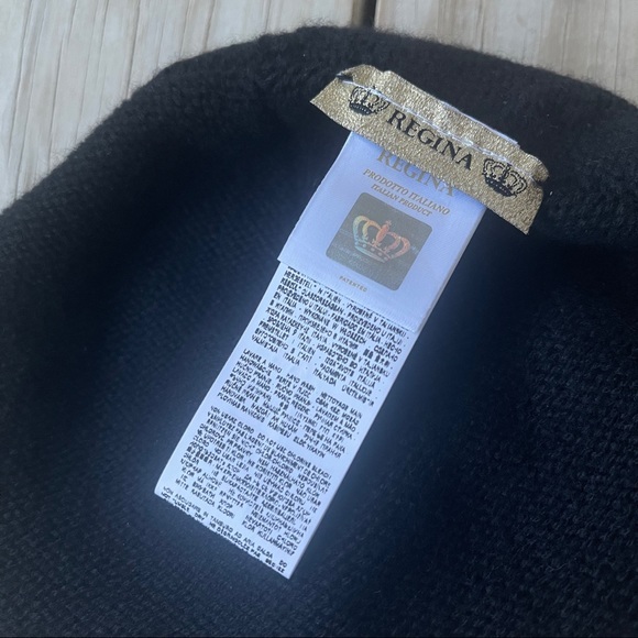 Regina beaded black bling wool cashmere beanie hat Italy main image 5